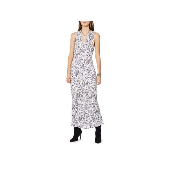 IRO.JEANS Dresses & Skirts - IRO.JEANS Womens White V-back Sleeveless V Neck Maxi Party Fit + Flare Dress 40